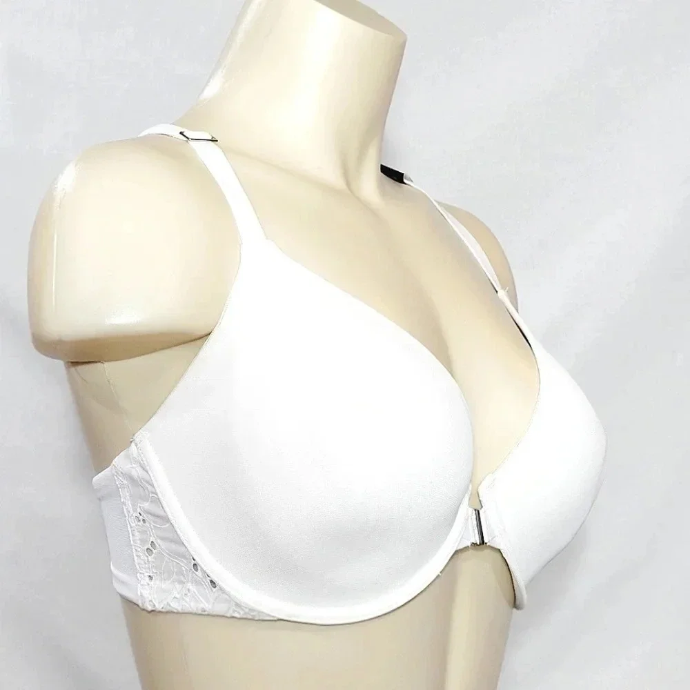 38DD Unveiled Felina Beautiful‎ Love Front Close Underwire Bra White NWT - Picture 4 of 12